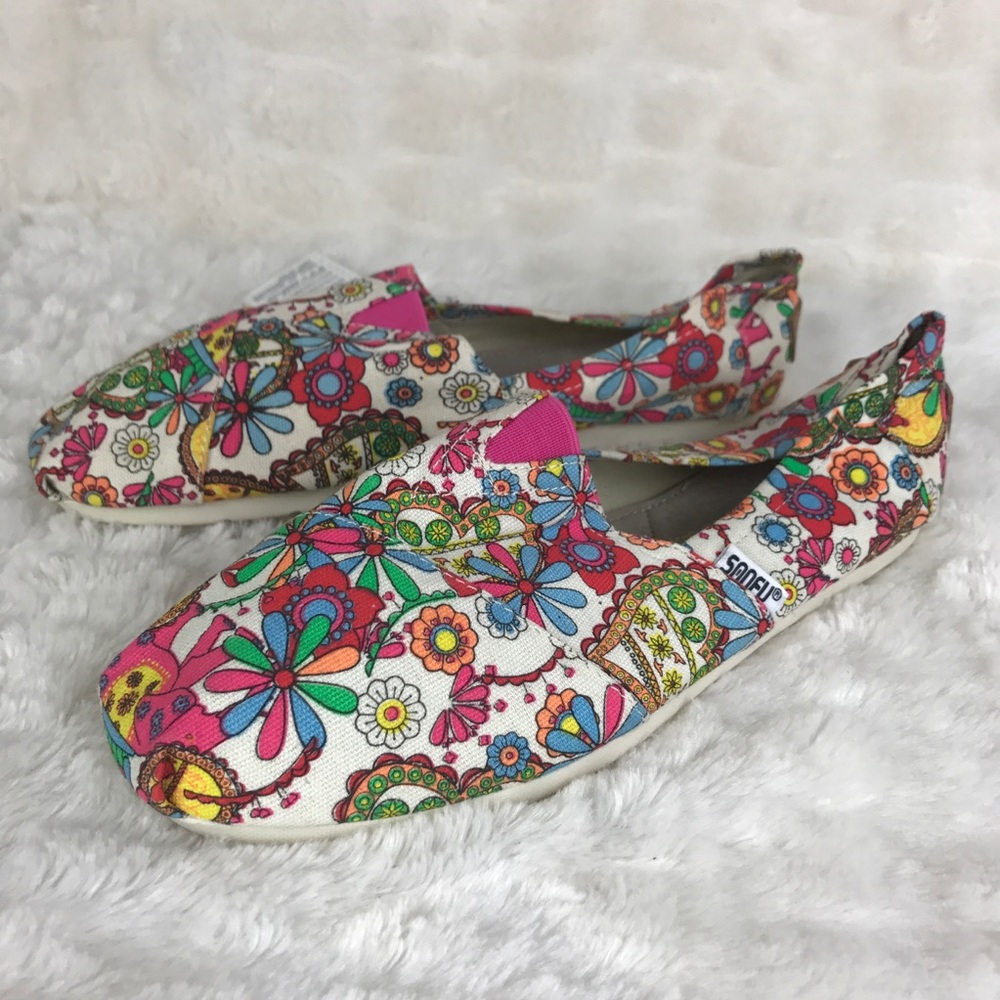 Sanfu Floral Multicolor Slip On Flats 38 ( 7 )